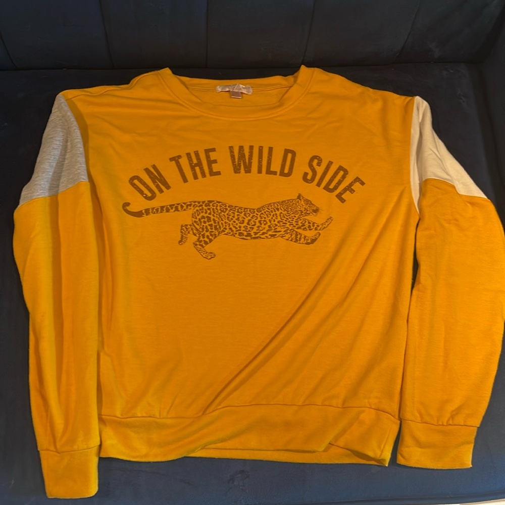 Chill Collective Yellow Long Sleeve  Top Casual Shirt Large
